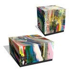 Graffiti Rock Star I & II Art Glass Cocktail Table & Side Table // Set of 2