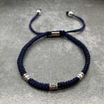 Cord + Bead Bracelet // Navy Blue