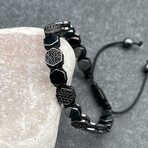 Hexagons Wrap Bracelet // Black