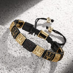 Squares Bracelet // Black + Gold