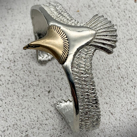 Eagle Cuff Bracelet // Tumbled + Silver