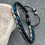 Stud Bracelet // Navy Blue + Silver