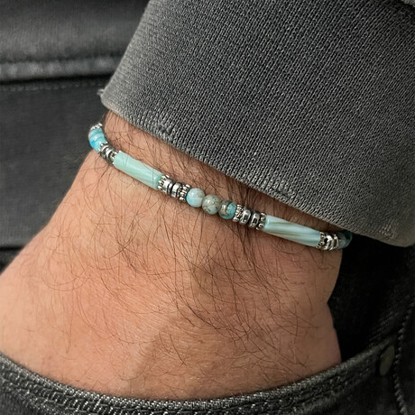 Bar-Bead Bracelet // Blue