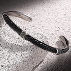Leather Cuff // Black + Silver