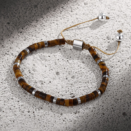 Beaded Wrap Bracelet // Brown