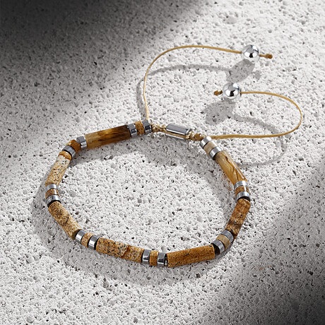 Bar-Bead Wrap Bracelet // Brown