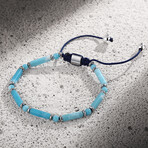 Bar-Bead Wrap Bracelet // Blue