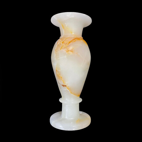 Large Banded White Onyx Vase // 4.87 Lb.