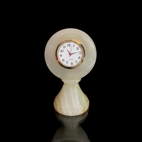 Banded White Onyx Stand Clock