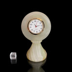 Banded White Onyx Stand Clock