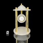 Banded White Onyx Pillar Clock
