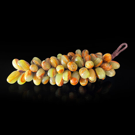 Hand-Carved Banded Onyx Decorative Grapes