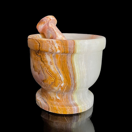 Banded Onyx Mortar and Pestle Set
