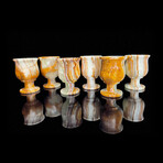 Banded Onyx Goblet  // Set of 6