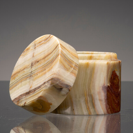 Round Banded Onyx Keepsake Box