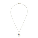 18K Yellow Gold Multi-Sapphire + Diamond Necklace // 16" // Pre-Owned