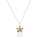 18K Yellow Gold Multi-Sapphire + Diamond Necklace // 16" // Pre-Owned