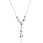 14K White Gold Diamond Necklace // 17" // Pre-Owned