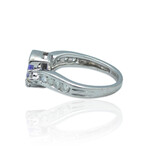 14K White Gold Tanzanite + Diamond Ring // Ring Size: 4 // Pre-Owned