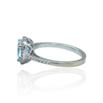 14K White Gold Topaz + Diamond Ring // Ring Size: 7 // Pre-Owned