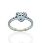 14K White Gold Topaz + Diamond Ring // Ring Size: 7 // Pre-Owned