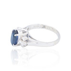 Estate // Platinum Diamond + Sapphire Ring I // Ring Size: 5 // Pre-Owned