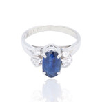 Estate // Platinum Diamond + Sapphire Ring I // Ring Size: 5 // Pre-Owned