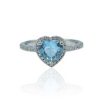 14K White Gold Topaz + Diamond Ring // Ring Size: 7 // Pre-Owned