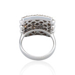 18K White Gold Diamond + Brown Diamond Ring // Ring Size: 6 // New