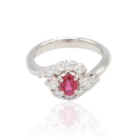 Estate // Platinum Diamond + Ruby Ring // Ring Size: 5.25 // Pre-Owned
