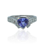 14K White Gold Tanzanite + Diamond Ring // Ring Size: 4 // Pre-Owned