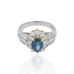 Platinum + 18K Yellow Gold Diamond + Sapphire Ring // Ring Size: 8.25 // Pre-Owned