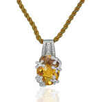 14K White Gold Citrine + Diamond Necklace // 18" // Pre-Owned