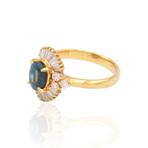 18K Yellow Gold Diamond + Sapphire Ring // Ring Size: 6.25 // Pre-Owned