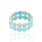 14K Yellow Gold Turquoise Cabochon Ring // Ring Size: 7 // Pre-Owned