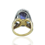 18K Yellow Gold + Platinum Diamond + Sapphire Ring // Ring Size: 6.75 // Pre-Owned