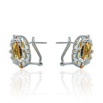 14K White Gold Citrine + Diamond Earrings // Pre-Owned