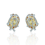 14K White Gold Citrine + Diamond Earrings // Pre-Owned