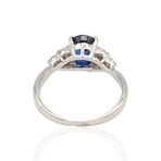 Platinum Diamond + Sapphire Ring // Ring Size: 6 // Pre-Owned
