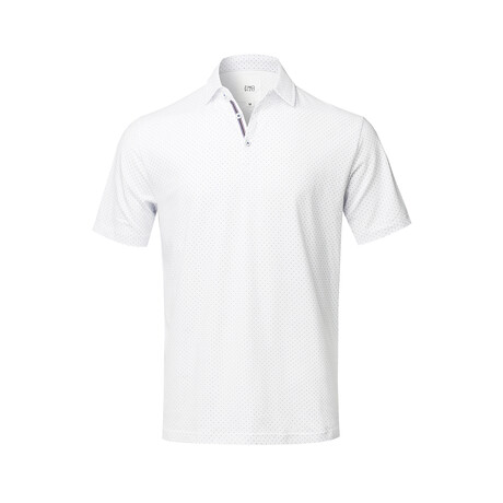 Croydon Polo Shirts // White, Blue Polka Dot (S)