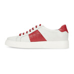 613's Low Top Sneaker // White & Red Croco (US: 10.5)