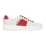 613's Low Top Sneaker // White & Red Croco (US: 11)
