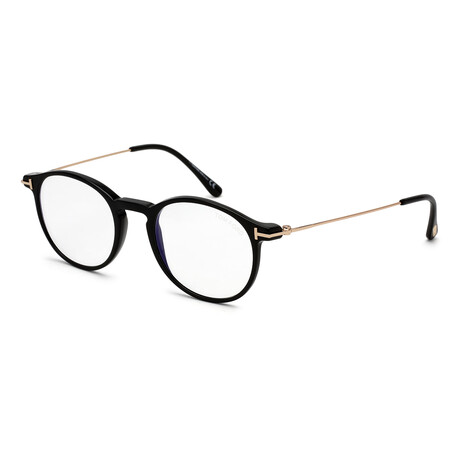 Men's Rounded Blue-Light Blocking Glasses // Black