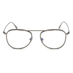 Men's Round Blue-Light Blocking Glasses // Shiny Dark Ruthenium