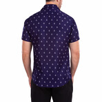Oh Buoy' Short Sleeve Button Up Shirt // Navy (XS)