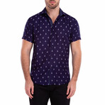 Oh Buoy' Short Sleeve Button Up Shirt // Navy (XS)