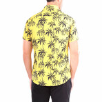 Keep Palm' Short Sleeve Button Up Shirt // Yellow (3XL)