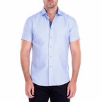 Kind Regards' Short Sleeve Button Up Shirt // Blue (XS)