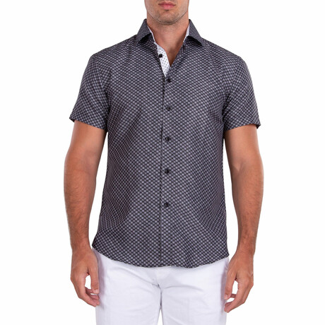 Checkmate' Short Sleeve Button Up Shirt // Black (S)