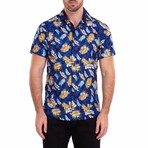 Tiki' Short Sleeve Button Up Shirt // Navy (XL)